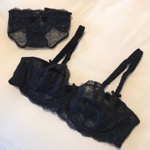 COPY - Chantal Thomass Navy & Black Lace Bra